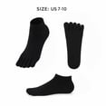 thumbnail image 2 of MJumppHome 5 Pairs Cotton Toe Socks Low Cut No Show Athletic Socks for Men Women,Black,Sock Sizes 7-10, 2 of 7