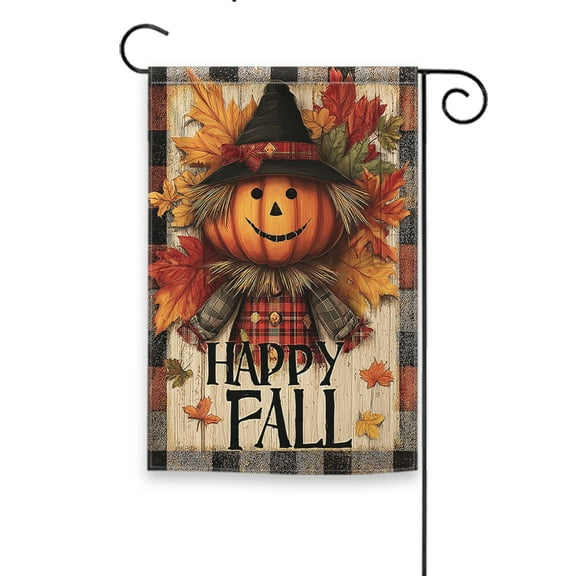 Happy Halloween Pumpkin Man Autumn Halloween Garden Flag - Vertical Double-Sided Yard Decoration, Camping, Indoor and Outdoor Holiday Decoration, 12.5 x 18inch