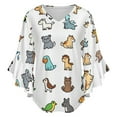 thumbnail image 5 of Cute Animals Women's V-Neck Blouse With 3/4 Ruffled Bell Sleeves Casual Top Ladies Blouses, 5 of 7