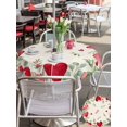 thumbnail image 4 of Outdoor Tablecloth with Umbrella Hole and Zipper, Valentine's Day Love Heart Round Table Cloth 60 Inch Waterproof Tablecloth, Rustic Eucalyptus Love Heart Picnic Table Cover for Patio Camping, 4 of 7