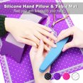 thumbnail image 4 of Amdohai 1 Set Silicone Hand Pillow & Table Mat Washable Foldable Nail Art Cushion Holder Pad Arm Rest Manicure Tool Black, 4 of 7