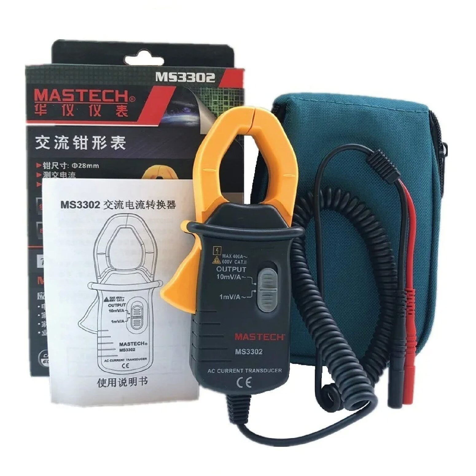 MASTECH MS3300 Clamp Meter Transducer True RMS Digital Multimeter AC Current 0.1A - 400A Clamp Converter(MS3300)