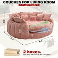 thumbnail image 4 of Aukfa 81.1" Oversized Cloud Couch Sleeper Sofa with Round Chaise Lounge, Modern Chenille Upholstered Boneless Sofa with Memory Foam and 14 Pillows, Pink, 4 of 8