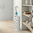 thumbnail image 4 of Mango Steam Round Cat Parade Umbrella Stand 22" Tall, White Metal, 4 of 7