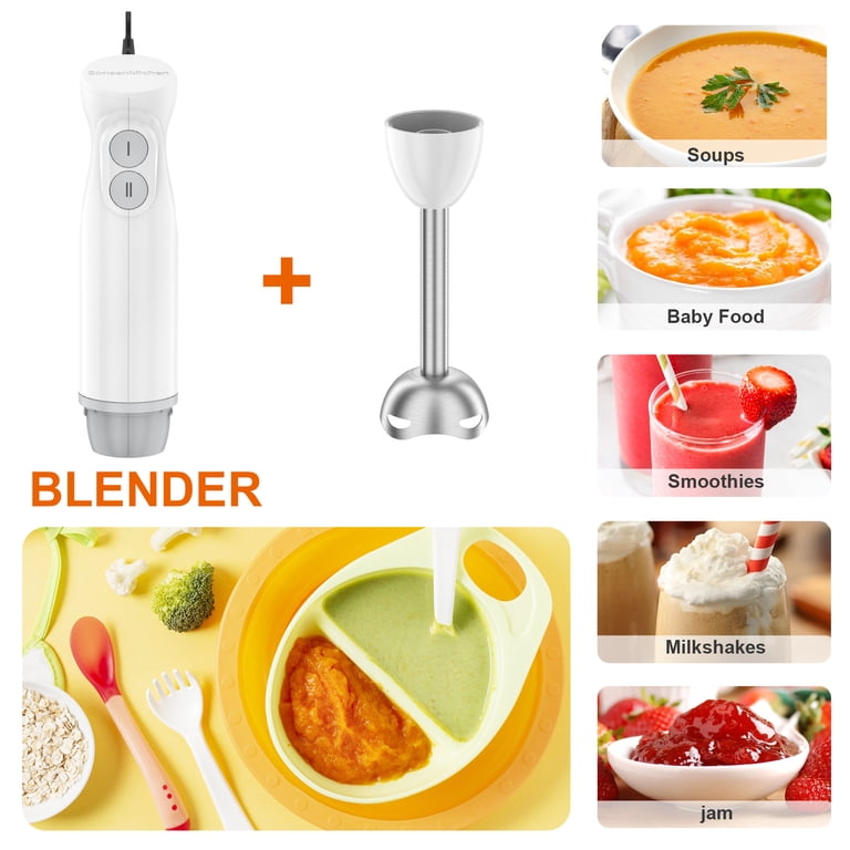 Bonsenkitchen 300W 2-Speed Immersion Hand Blender White photo 3