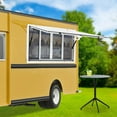 thumbnail image 3 of Concession Stand Serving Window with Awning Door, 48x30 inches Food Truck Service Awning with Sliding Screened Mesh, 3 of 11