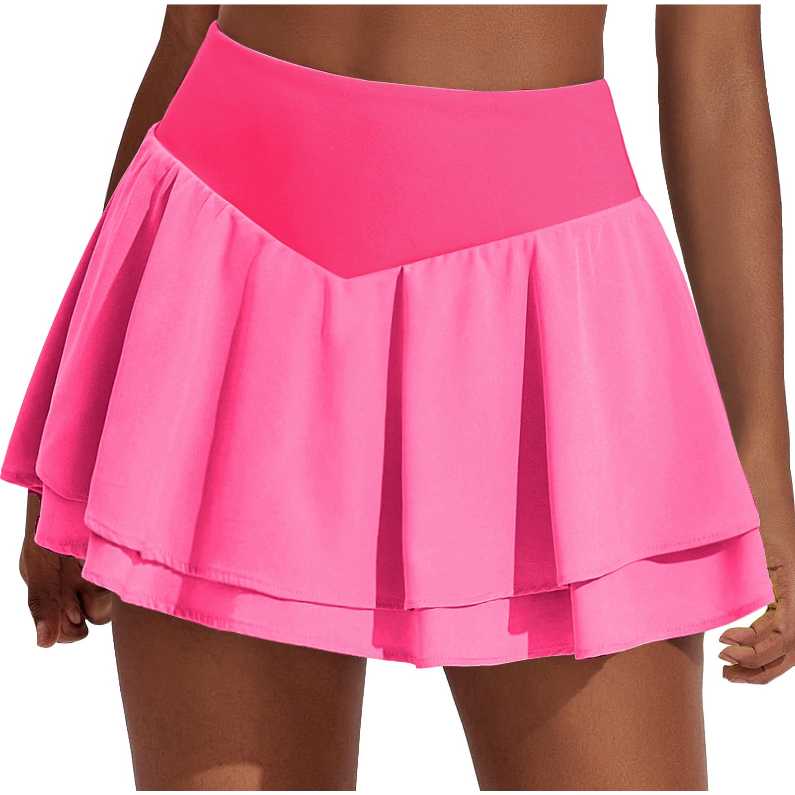 Virmaxy Womens Athletic Workout Running Culottes Pleated