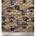 thumbnail image 1 of Soimoi Poly Georgette Fabric Lotus & Dog Face Printed Fabric 1 Yard 52 Inch Wide, 1 of 5