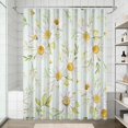 thumbnail image 2 of 72x72 Inch Fabric Shower Curtain Waterproof Polyester, Daisy Floral Print, 2 of 6