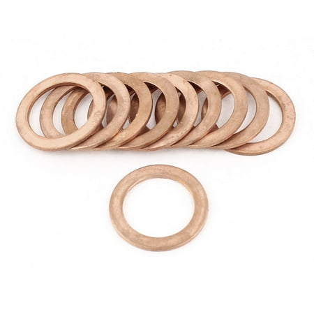 

Unique Bargains 10 Pcs 20mm Inner Dia 1.5mm Thickness Copper Flat Washer Seal Fitting Fasteners