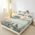thumbnail image 4 of Feelyou Kid Jungle Duck Full Size Sheets, Vintage Lake House Bed Sheets, 4pcs, 4 of 7