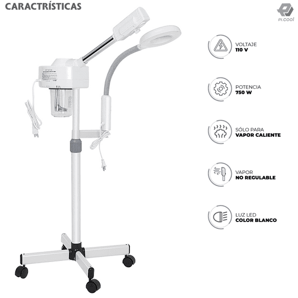 Vaporizador Facial Ozono Con Lupa Y Luz Led JM1651 Pitipa Vaporizador