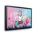 thumbnail image 3 of Designart 'I Love You A Lot Llama Alpaca Cartoon Portrait' Children's Art Framed Canvas Wall Art Print, 3 of 5