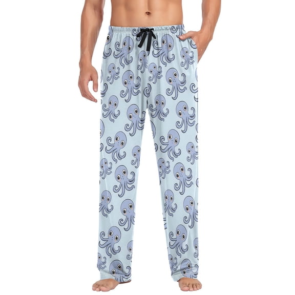 joogoo Men's Pajama Pants Octopus Cute Soft Long Sleep Lounge Pjs Bottoms L