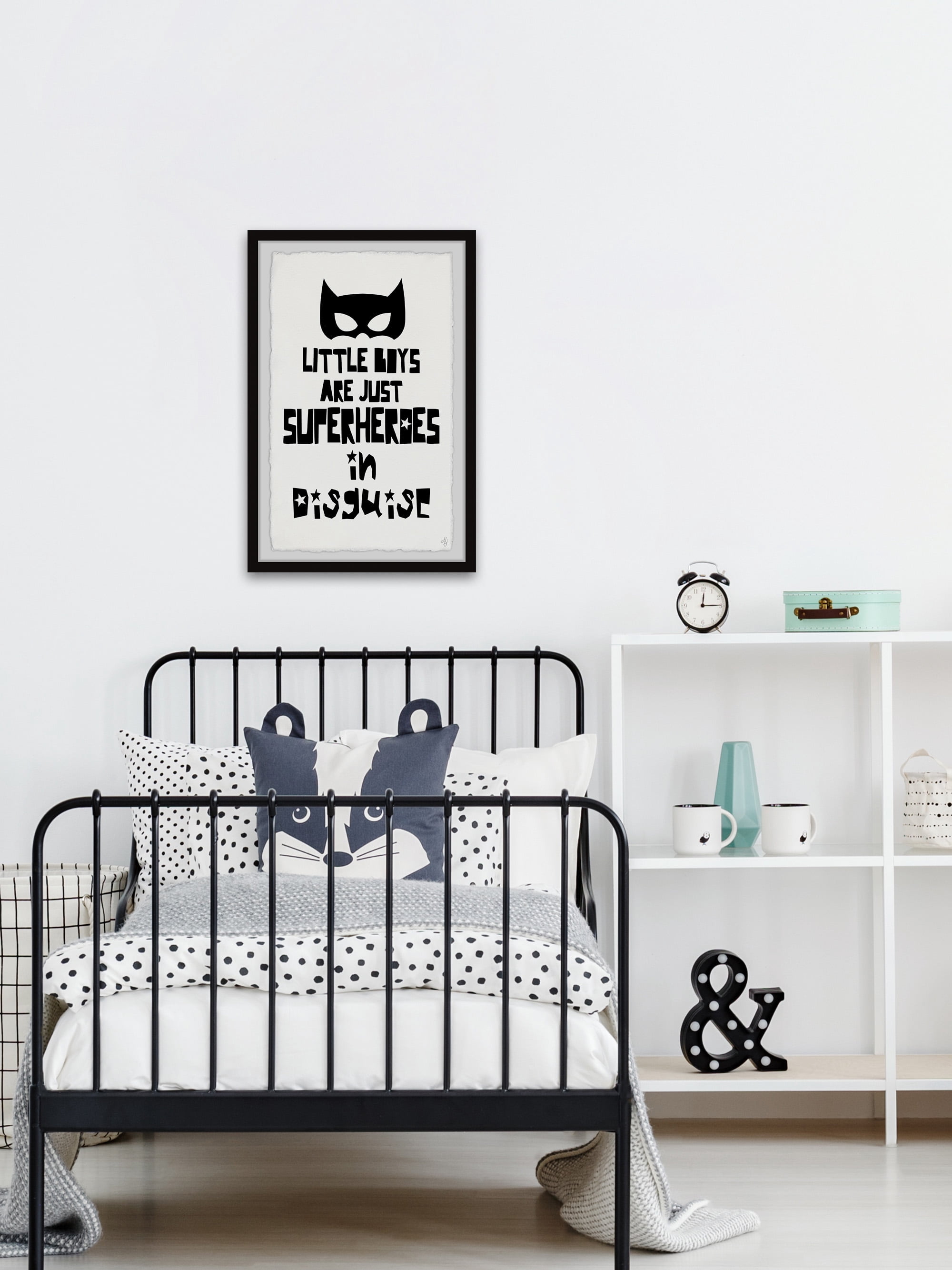 Marmont Hill Little Boys Are Just Superheroes In Disguise Framed Wall Art, 16.00" x 1.50"