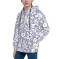 thumbnail image 2 of Disketp Rabbit And Floral Youth Hoodie Sweatshirt for Boys Girls Kids Pullover Hooded Classic Casual Essentials Hoodie-X-Large, 2 of 6