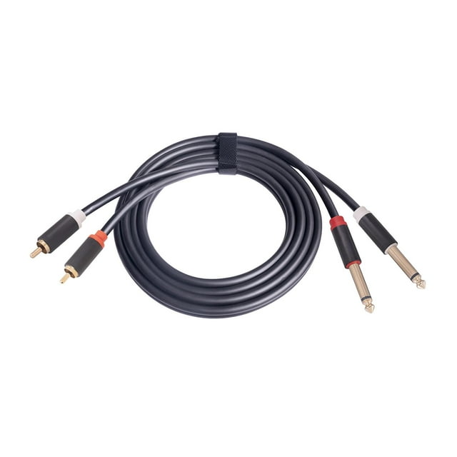 Cable de audio RCA doble de 1/4 a 6,35 mm, macho a macho, cable convertidor de audio 15 millones