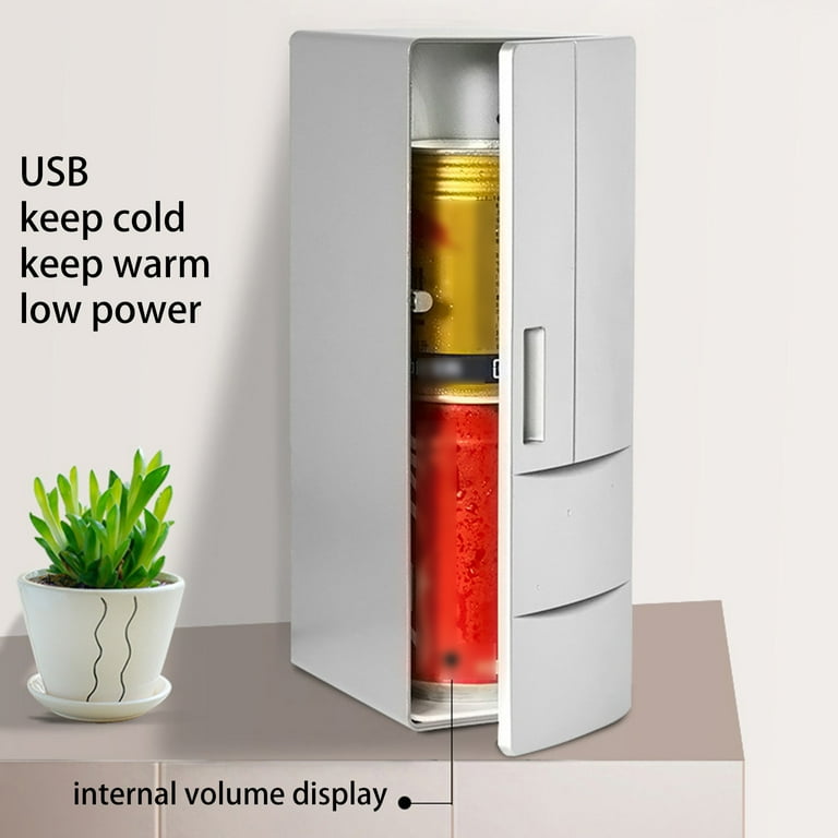 Mini USB-Powered Fridge Cooler for Beverage Drink Cans in Cubicle and Home  office (Red)
