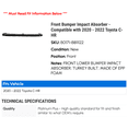thumbnail image 2 of Front Bumper Impact Absorber - Compatible with 2020 - 2022 Toyota C-HR 2021, 2 of 2