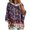 Navy, variant on Oversized 3/4 Sleeve Hoodie for Women Retro Floral Graphic Pullover Hooded Sweatshirt Casual Y2K Fall Outfit