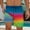 004 Multicolor, variant on Mens Swim Trunks with Compression Liner Fashion Print Shorts Elastic Waist Drawstring Beach Shorts