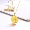 thumbnail image 5 of [Clearance] Coin Necklace for Women Men Irregular Vintage Queen Elizabeth II Pendant 14K Gold Plated Stainless Steel Lucky Prayer Jewelry Gift for Mom Girlfriend Wife Mothers Day on Clearance, 5 of 7