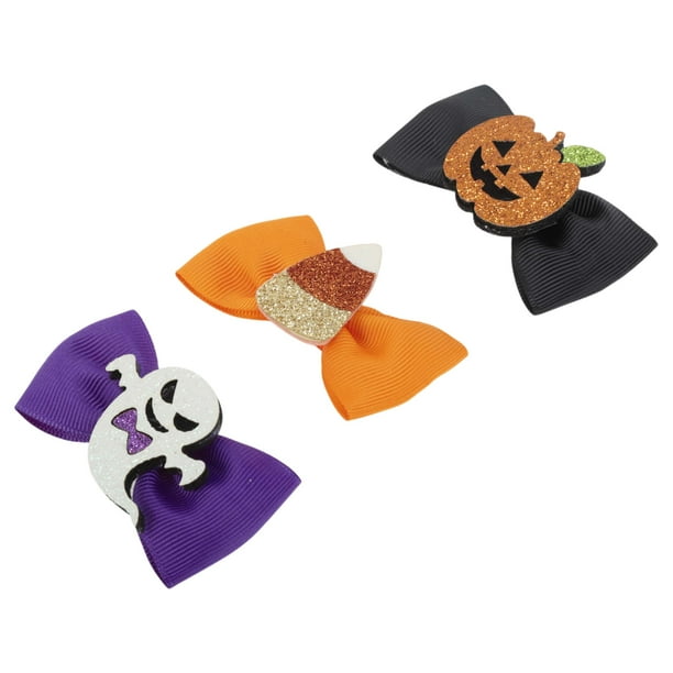 Accesorios Únicos 3 Pcs Clip de Pico de Pato Moda Halloween Clip para Mujeres Naranja Negro