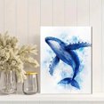thumbnail image 2 of Qisvanset 12x16 Inch Humpback Whale Watercolor Canvas Wall Art, Ocean Marine Art Gift for Coastal Home Decor, 2 of 8