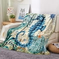 thumbnail image 2 of Seahorse Throw Blanket Gifts for Adult Kids Girls Boys Super Soft Cozy Lightweight Plush Flannel Fleece Warm Throw Blanket for Home Bedroom Birthday Christmas Decor Couch Bed 50"x60", 2 of 6