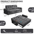 thumbnail image 2 of 77" Queen Size Sofa Bed, Loveseat Sleeper Sofa with Pull Out Bed and USB, 2 Seater Convertible Small Couch for Living Room Bedroom Apartment (Dark Grey, Chenille), 2 of 10