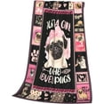thumbnail image 5 of Cute Pug Blanket Pink Pug Dog Throw Blanket Soft Warm Just a Girl Who Loves Pug Blanket Lightweight Blankets Flannel Fleece Blankets for Sofa Couch Bed Travel Gift for Kids Adults 50"x40", 5 of 6