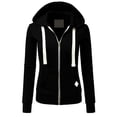 thumbnail image 4 of DailyTrove Women's Long Sleeve Zip-Up Hoodie & Pant Set - Solid Color, Casual Style, Spring & Street Wear,Black, 4 of 6
