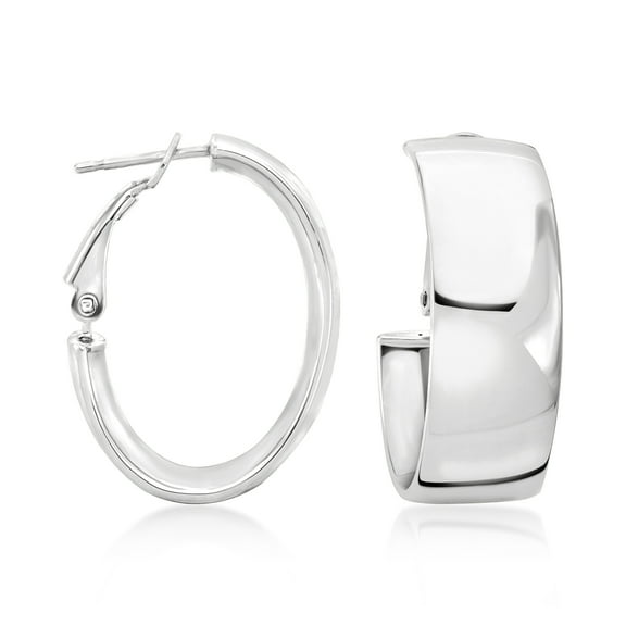 Ross-Simons Italian Sterling Silver Oval Hoop Earrings, Women's, Adult