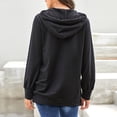 thumbnail image 2 of Hanerdun Women Drawstring Hoodie Female Long Sleeve Pullover Tops Black S, 2 of 4