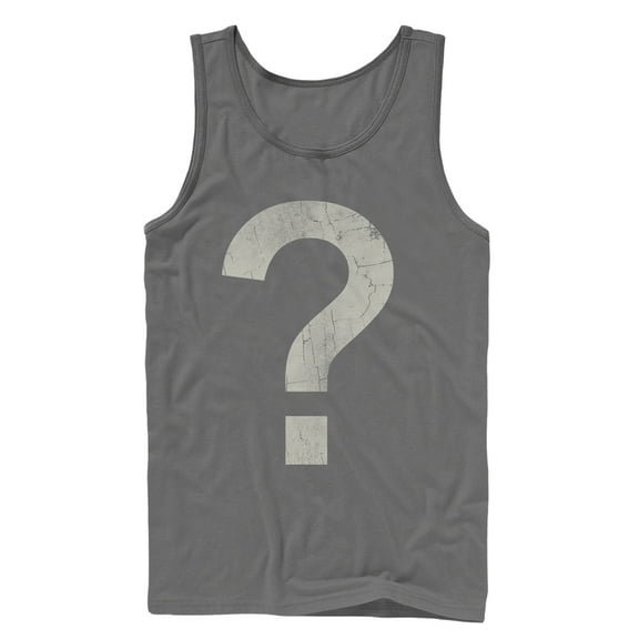 Men's Lost Gods Awesome Question Mark Tank Top Charcoal 2X Large