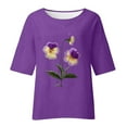 thumbnail image 4 of Birdeem Blouses pour Femmes Alzheimer Mode Décontractée Manches 3/4 Imprimé Coton Ample Blouse Haut, 4 of 12