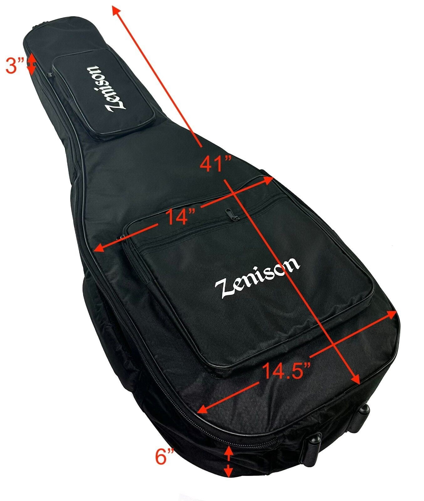 Zenison Guitar Bag 41" Deluxe Padding Banjo Electric - Shoulder BACKPACK Straps