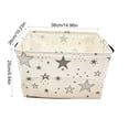 thumbnail image 3 of Canvas Storage Basket, Foldable Organizer Bin With Handles, Cute Print Box For Toys Clothes, 3 of 6