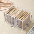 thumbnail image 3 of SEARCHI Underwear Storage Box, 7 Cell Mesh Organiser with Compartments, Foldable Wardrobe Drawers Organiser for Socks Bra and Underpants (Beige), 3 of 9