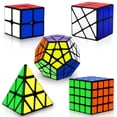 thumbnail image 1 of Speed ??Cube Set Puzzle Cube Magic Cube 2X2 4X4 Pyraminx Pyramid Megaminx Fenghuolun Puzzle Cube Juguete de Regalo para niños Adultos Paquete de 5, 1 of 7