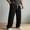 Black, variant on Men's Linen Pants Lightweight Straight Leg Casual Pants Summer Loose Fit Yoga Beach Long Trousers with Pockets