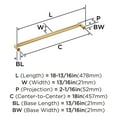 thumbnail image 5 of Amerock Balon 18 inch (457mm) Center-to-Center Champagne Bronze Appliance Pull, 5 of 6