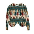 thumbnail image 5 of Tdoqot Christmas Sweatshirts for Women Plus Size Casual Winter Shirts Long Sleeve Cute Crew Neck 3D Print Gift Tops Green Size 3XL, 5 of 6