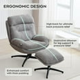 thumbnail image 4 of Swivel Accent Chair with Ottoman for Living Room Bedroom Reading Room, Cozy Lounge Armchair Fluffy Round Tufted Back Adult Gifts for Small Room Lazy Relax Read TV Chair,Gray, 4 of 8