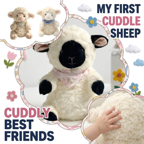 Stuffed Lamb Plush Soft Colorful Sheep Stuffed Animal Plush Toys for Nursery Decor Gifts for Animal Lovers