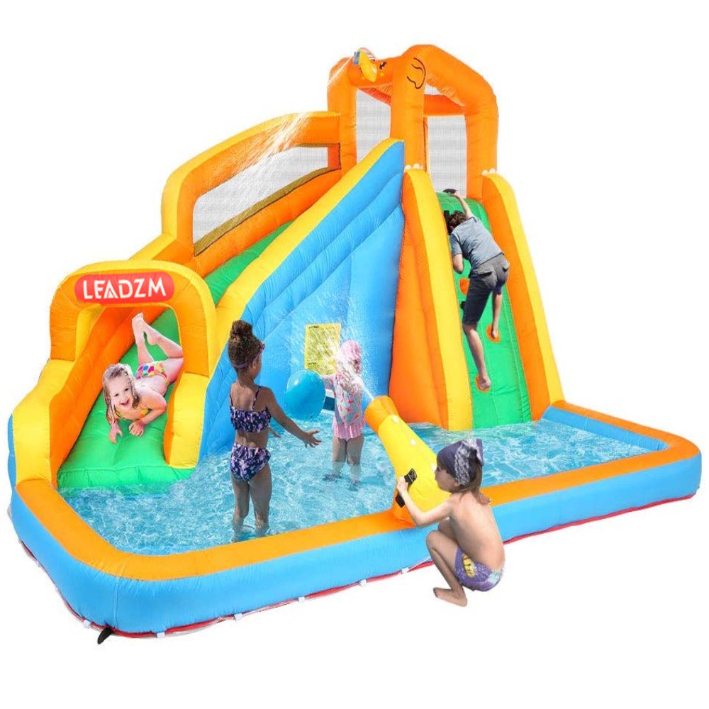 Ktaxon Inflatable Bounce House w/Climbing Wall, Water Gun, Splash Pool, Water Slide Castle