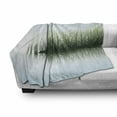 thumbnail image 3 of Nature Soft Flannel Fleece Throw Blanket, Spring Time Sunset Beams Lake Reflection with Leaves Buds Flowers Rock Image, Cozy Plush for Indoor and Outdoor Use, 60" x 80", Blue and Green, by Ambesonne, 3 of 6