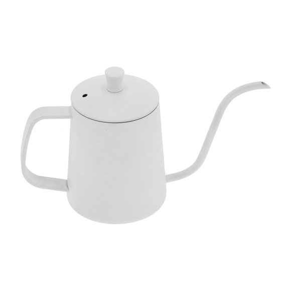 Pour Over Coffee Kettle, Comfortable And Safe Gooseneck Kettle 6 Mm Standard Water Outlet Non-rust Nor Corrosive With 350ml For Family For Office For Home White