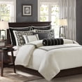 thumbnail image 2 of 8 PCS Queen Embroidery Oversized Duvet Style Comforter Set Black/White, 2 of 10
