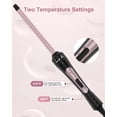 thumbnail image 4 of 3/8 Inch Small Ceramic Tourmaline Curling Wand - Mini Curling Iron for Short & Long Hair with Fast 30-Second Heat Up, 2 Temp Settings (356°F/410°F), Heat Resistant Glove & 2 Clips Included, 4 of 9